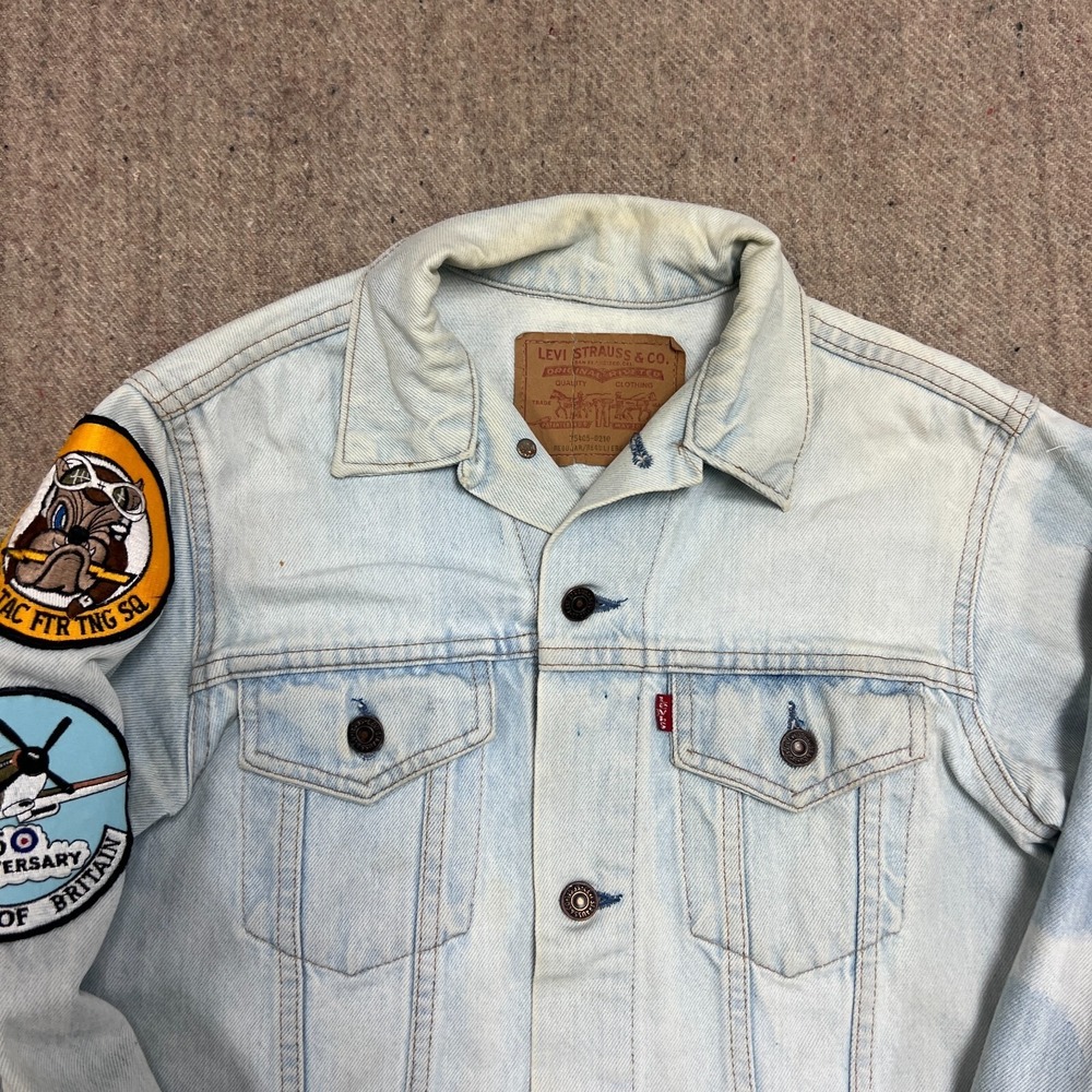 Vintage Levi's 75405 Denim Jacket Mens Large Blue 1990s US Air Force - Picture 3 of 13